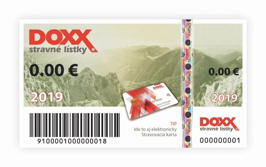 DOXX stravne listky emisia 2019 front 1024x645 - Stravné lístky 2019 - nový dizajn emisie inšpirovaný Slovenskom